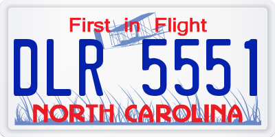 NC license plate DLR5551