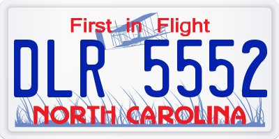 NC license plate DLR5552
