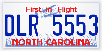 NC license plate DLR5553