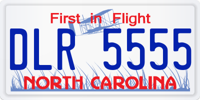 NC license plate DLR5555
