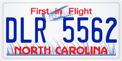 NC license plate DLR5562