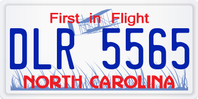 NC license plate DLR5565