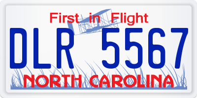 NC license plate DLR5567