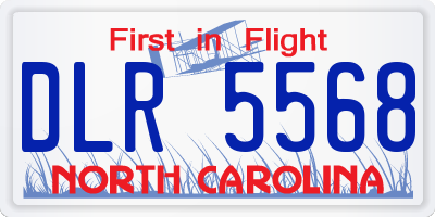 NC license plate DLR5568