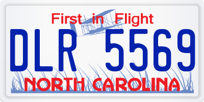 NC license plate DLR5569