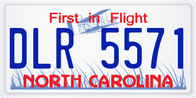 NC license plate DLR5571