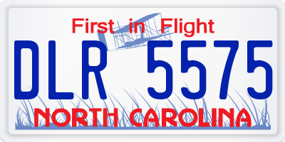 NC license plate DLR5575