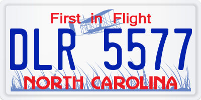 NC license plate DLR5577
