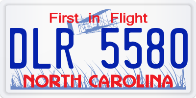 NC license plate DLR5580