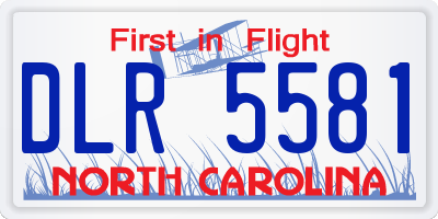 NC license plate DLR5581