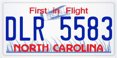 NC license plate DLR5583