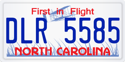 NC license plate DLR5585