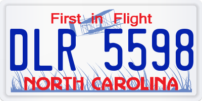 NC license plate DLR5598