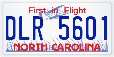 NC license plate DLR5601