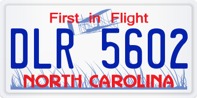 NC license plate DLR5602