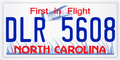 NC license plate DLR5608