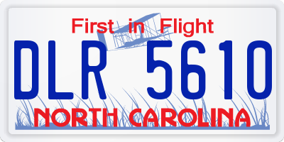 NC license plate DLR5610