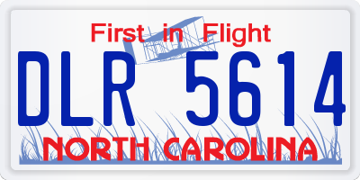 NC license plate DLR5614