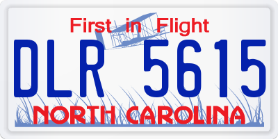 NC license plate DLR5615