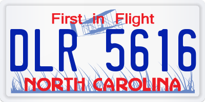 NC license plate DLR5616