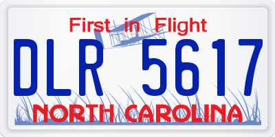 NC license plate DLR5617