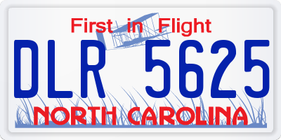 NC license plate DLR5625