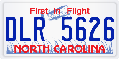 NC license plate DLR5626