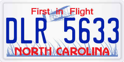 NC license plate DLR5633