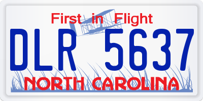 NC license plate DLR5637