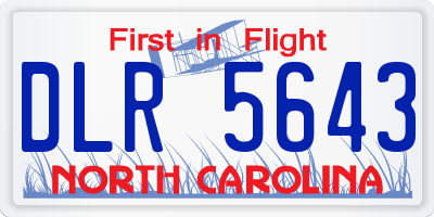 NC license plate DLR5643