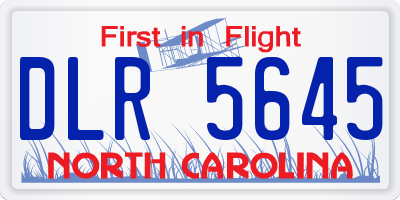 NC license plate DLR5645