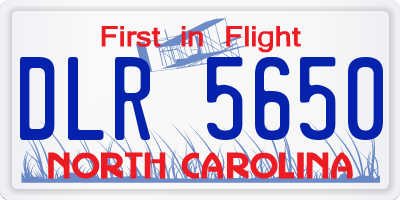 NC license plate DLR5650