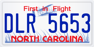 NC license plate DLR5653
