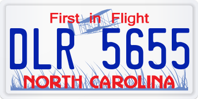 NC license plate DLR5655