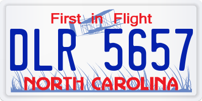 NC license plate DLR5657