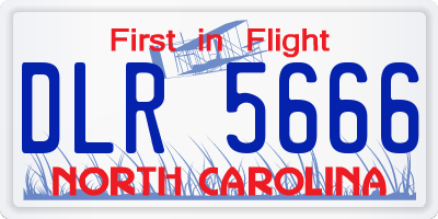 NC license plate DLR5666