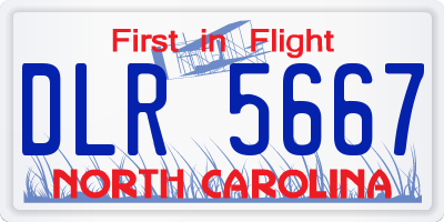 NC license plate DLR5667