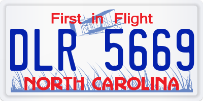 NC license plate DLR5669