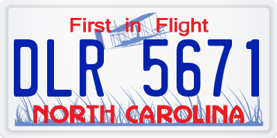 NC license plate DLR5671