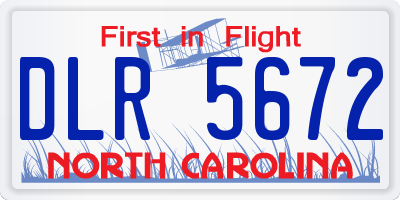 NC license plate DLR5672