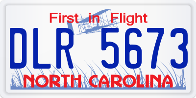 NC license plate DLR5673