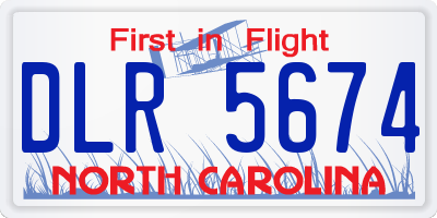 NC license plate DLR5674