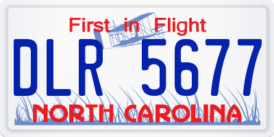 NC license plate DLR5677