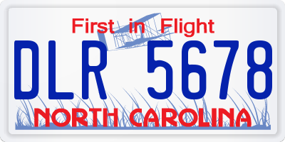 NC license plate DLR5678