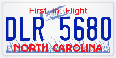 NC license plate DLR5680