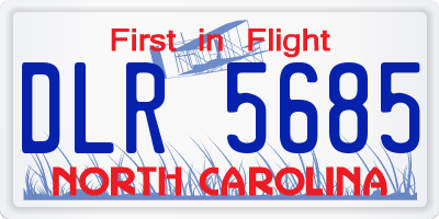 NC license plate DLR5685