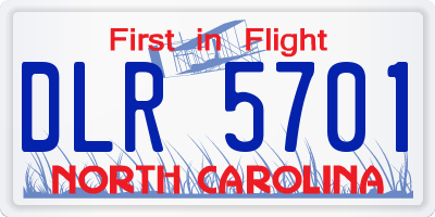 NC license plate DLR5701