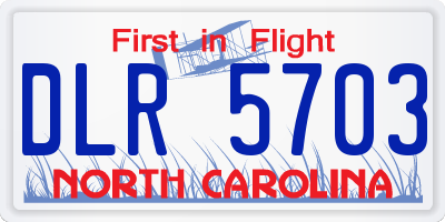 NC license plate DLR5703