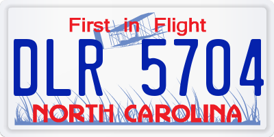 NC license plate DLR5704