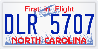NC license plate DLR5707